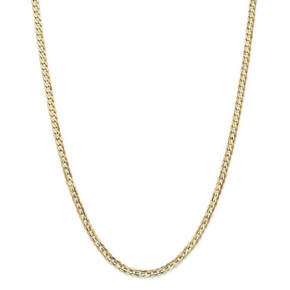3.8mm, 14k Yellow Gold, Open Concave Curb Chain Necklace, 22 Inch - Picture 3 of 8